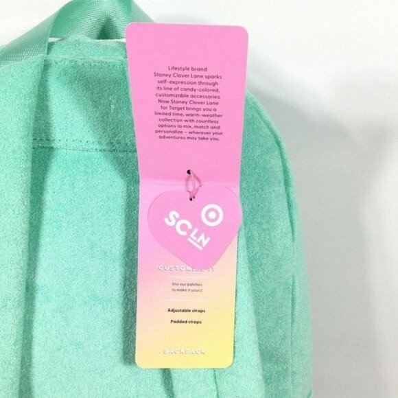 Stoney Clover Lane x Target Terry Cloth Embossed Backpack Light Green 15.75" - Picture 11 of 12